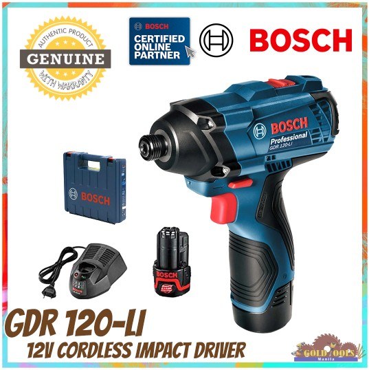 BOSCH GDR 120-Li Cordless Impact Driver Professional 12V Li-ion Battery Kit Set