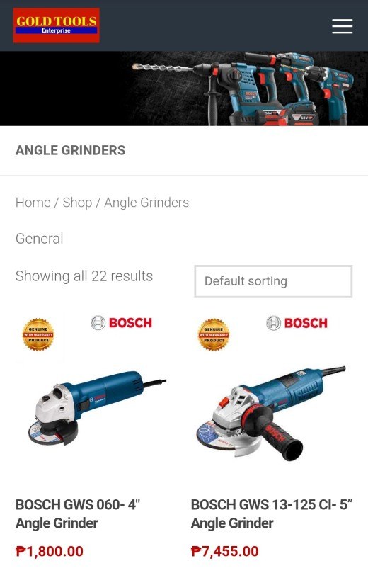 Selection Mobile Angle Grinders