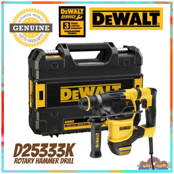 DeWalt D25333K 30mm SDS Plus 3-Modes Rotary Hammer Drill 950W