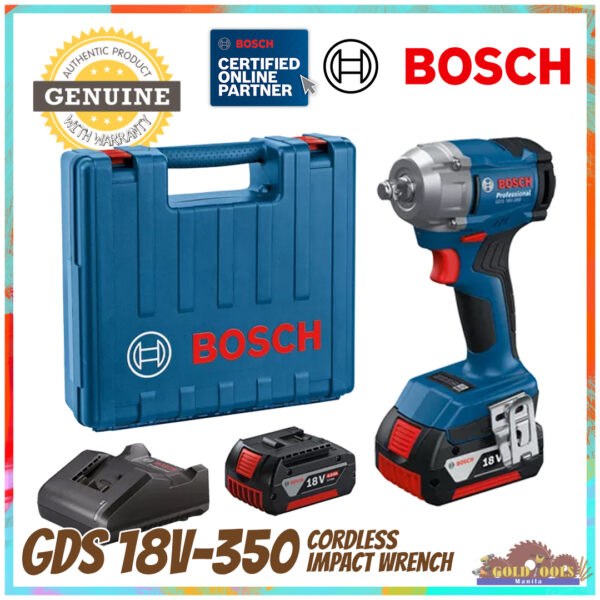 BOSCH GDS 18V-350 18V Professional Cordless Brushless Impact Wrench Kit Set