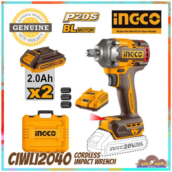 INGCO CIWLI2040 1/2'' Cordless Impact Wrench