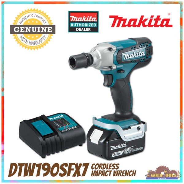 MAKITA DTW190SFX7 Cordless Impact Wrench 18V LXT® Li-Ion 12.7mm (1/2″) 190N·m (140 ft.lbs.)
