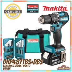 MAKITA DHP487TBS+DBS Cordless Brushless Hammer Driver Drill 13mm (1/2″) 40 N·m (350 in.lbs.) 18V LXT® Li-Ion (Copy)