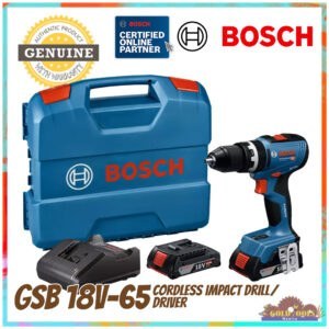 BOSCH GSB 18V-65 Professional Robust Brushless Motor Cordless Impact Drill Kit Set