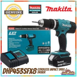 MAKITA DHP453SFX8 Cordless Hammer Driver Drill 1/2" 18V LXT Kit Set