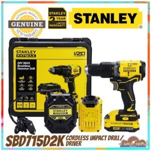 STANLEY FATMAX SBD715D2K Cordless Brushless Hammer Drill 20V Max Kit Set