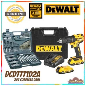 DeWALT DCD7771D2A Cordless Brushless Drill Driver 20V Kit Set with 109pcs Combination Drill Bit set