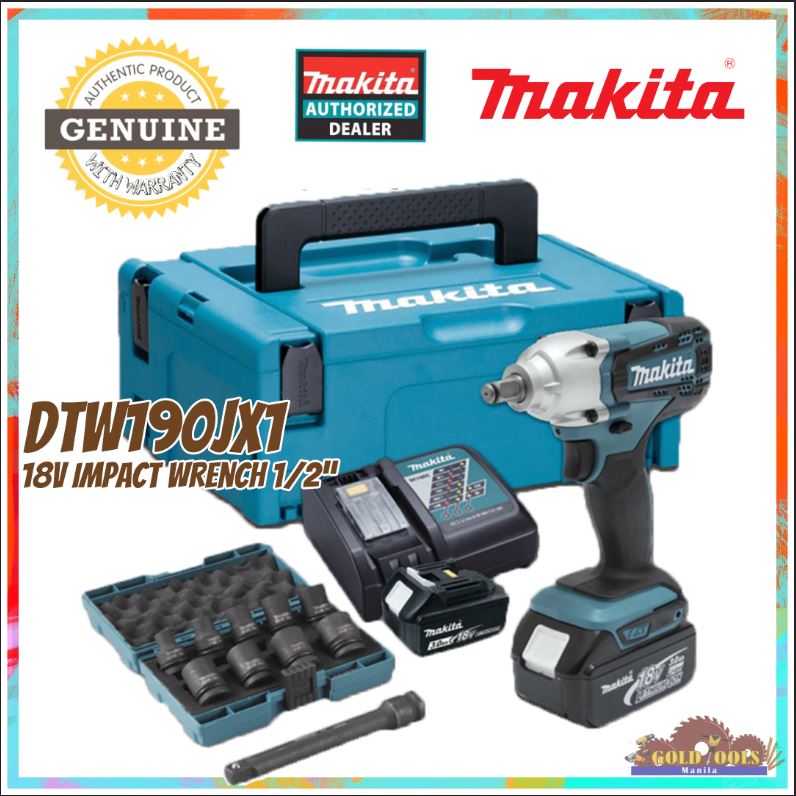 MAKITA DTW190JX1 1/2" Cordless Impact Wrench 18V LXT® Li-Ion