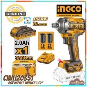 INGCO CIWLI20351 20V 1/2" drive 350Nm Cordless Impact Wrench