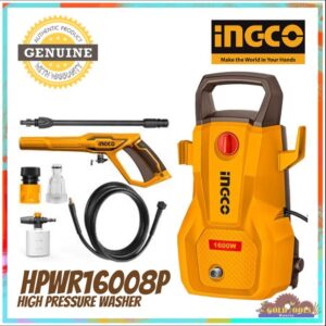 INGCO HPWR16008P High Pressure Washer (140Bar (2030PSI)/1600W)